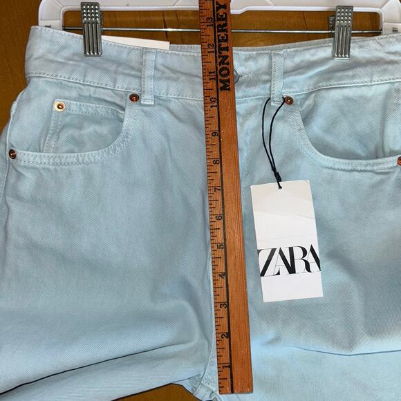 NWT Zara marine Strait mellow blue size 6 jeans wide leg - Picture 9 of 12